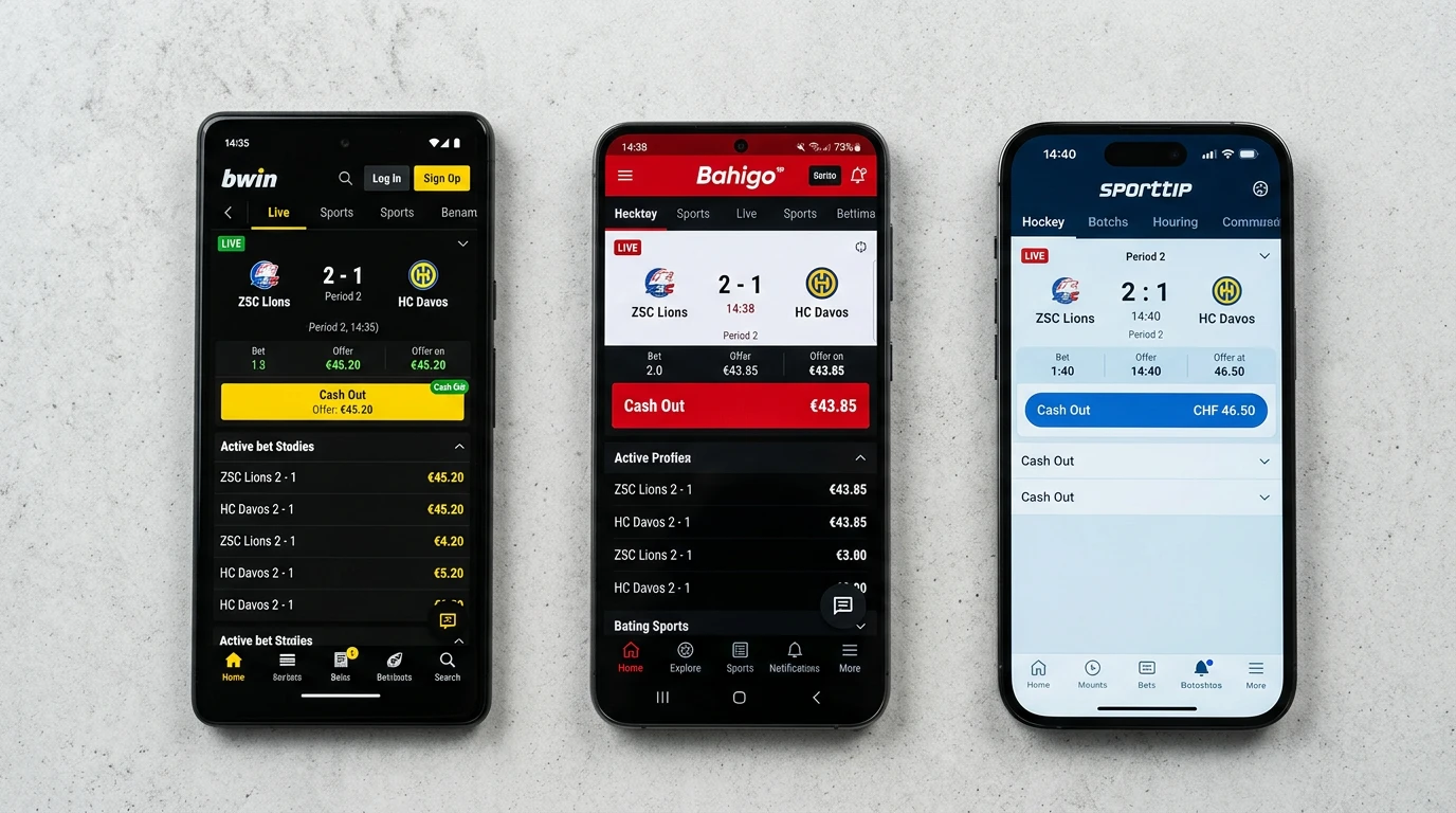 Cashout-Funktion bei Eishockey-Wettanbietern im Vergleich — bwin, Bahigo und Sporttip