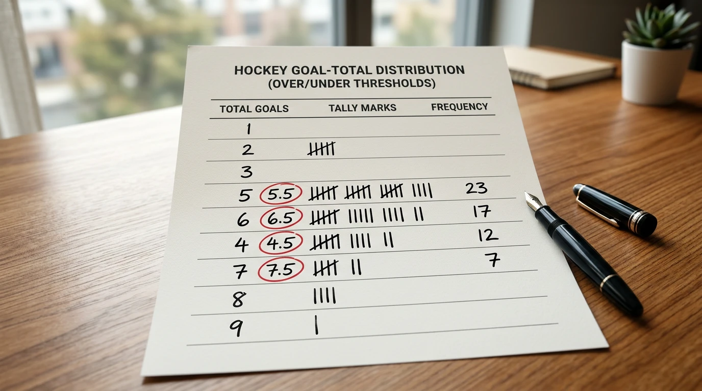 Typische Over/Under-Torlinien beim Eishockey — 5.5 als häufigste Standardlinie bei Buchmachern