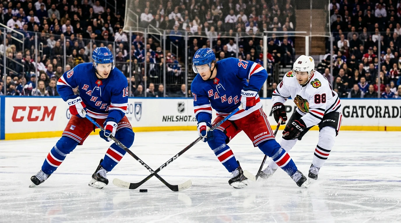 Eishockey Overtime Strategie Live Wetten — Spieler im 3-gegen-3 Overtime-Modus auf dem Eis