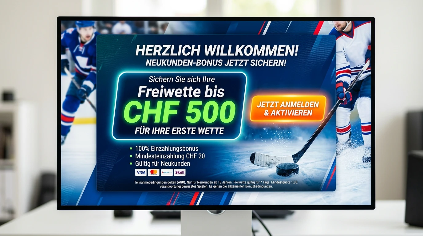 Willkommensbonus bei Eishockey-Wettanbietern in der Schweiz – N1Bet Freiwette und Bahigo Ersteinzahlungsbonus
