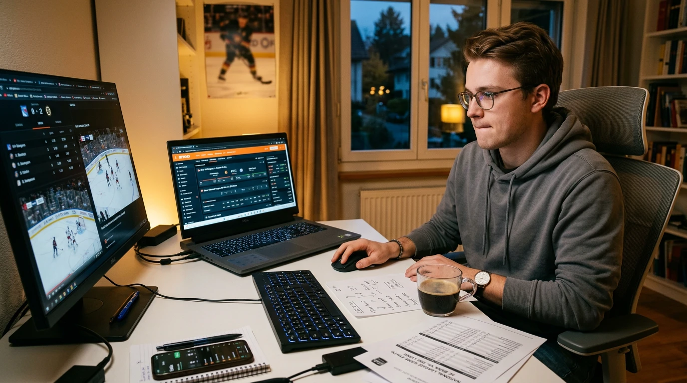Erster Live-Wetten-Abend beim Eishockey: typische Anfängersituationen und Lernmomente beim Sportwetten