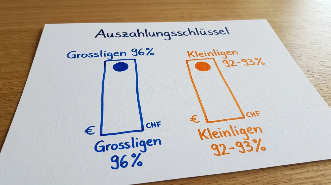 Auszahlungsschlüssel beim Eishockey Wetten: Unterschied zwischen Grossligen mit 96 Prozent und Kleinligen mit 92 bis 93 Prozent