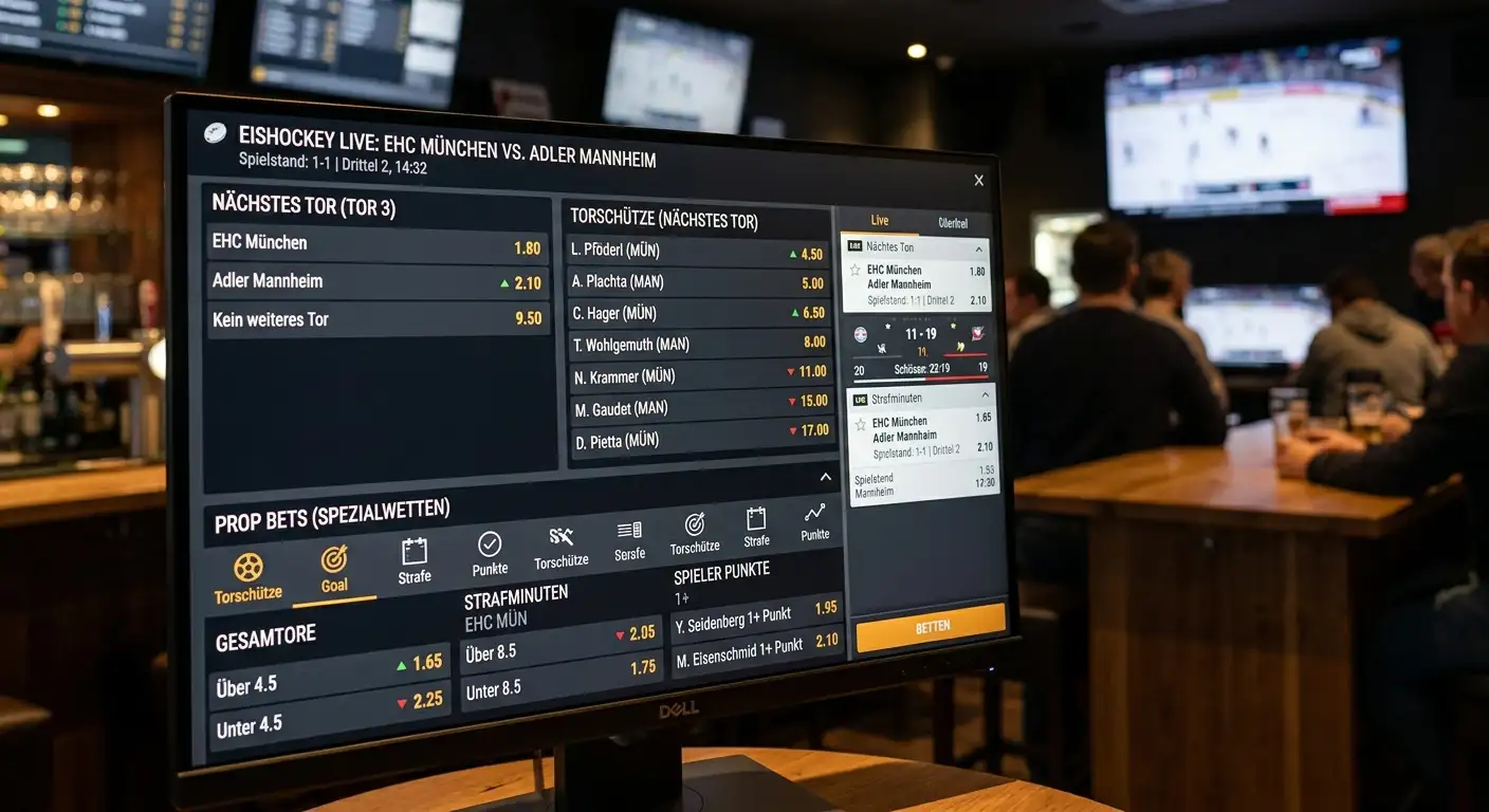 Prop Bets und Spezialmärkte beim Eishockey – Nächstes-Tor-Wetten, Torschützenmärkte und Live-Spezialwetten