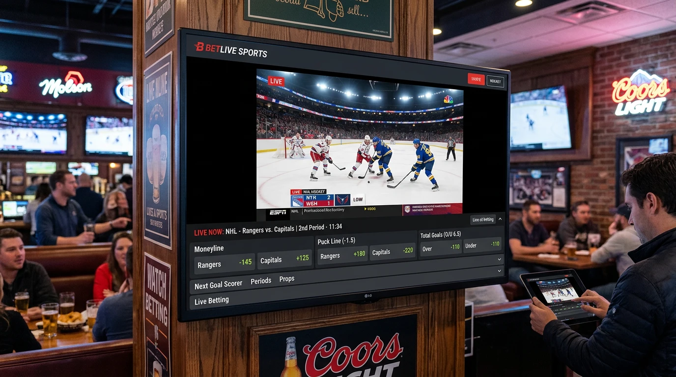 Live-Streaming Eishockey Wetten — Buchmacher mit integriertem Livestream für Sportwetter in der Schweiz