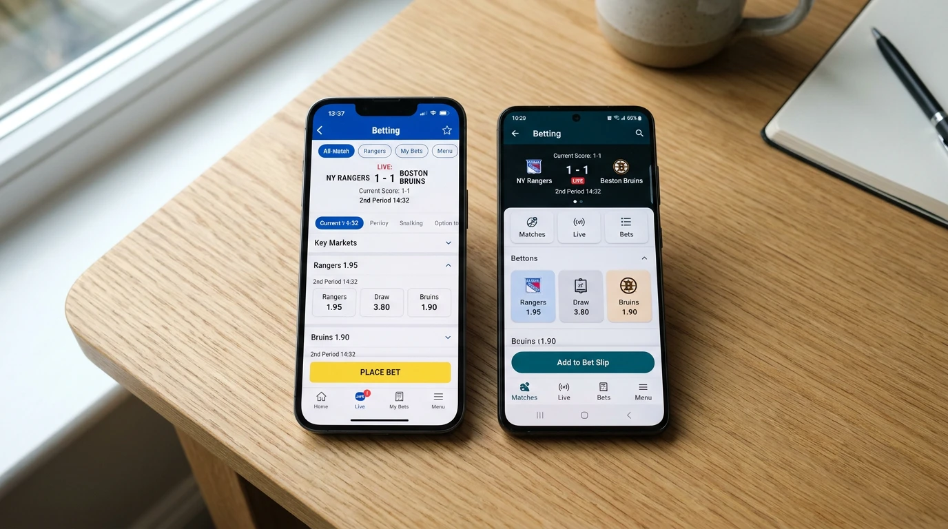 iOS und Android Wettanbieter-Apps für Eishockey Live Wetten im Vergleich für Schweizer Sportwetter