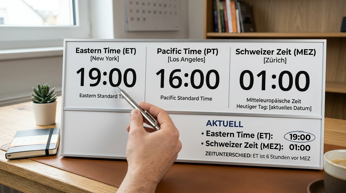 NHL Live Wetten Zeitzone Schweiz — Weltzeituhr mit NHL-Spielzeiten in US Eastern Time und Schweizer Zeit