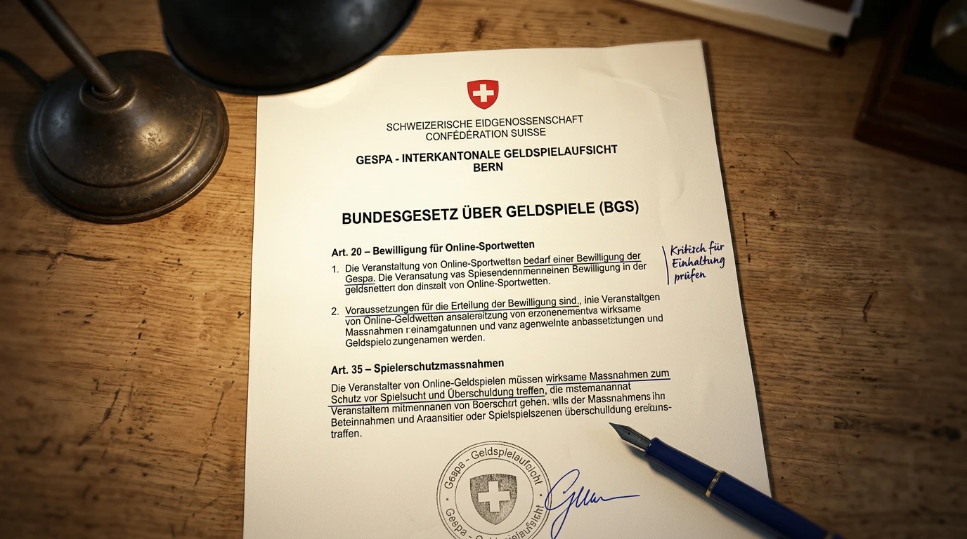 Geldspielgesetz Schweiz und Sporttip: rechtliche Grundlage des Swisslos-Monopols für Online-Sportwetten erklärt
