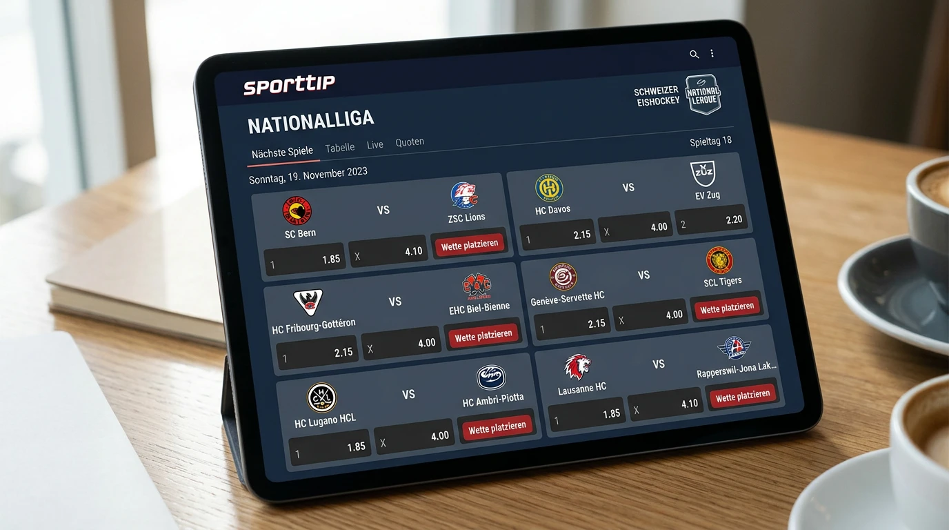 Sporttip Eishockey-Ligangebot: National League, IIHF WM und internationale Ligen im Live-Wetten-Bereich