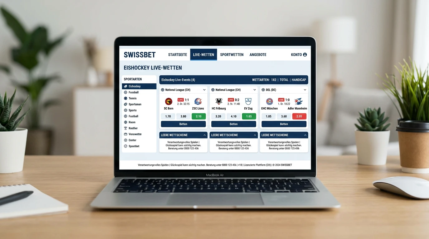 Sporttip von Swisslos — der einzige vollständig lizenzierte Eishockey-Live-Wetten-Anbieter für die Deutschschweiz unter dem Geldspielgesetz