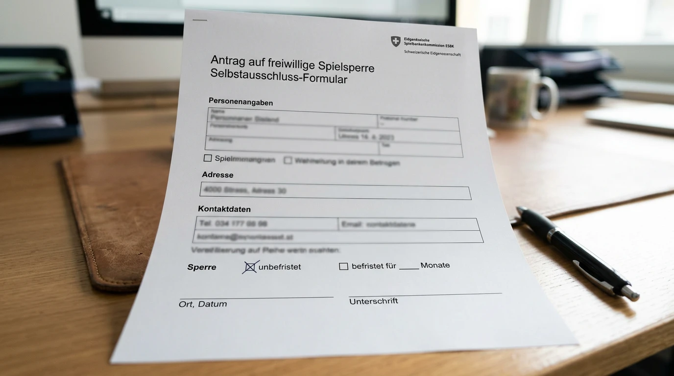 Schweizer Spielsperre Artikel 80 BGS – Geltungsbereich für Sportwetten und Antrag auf Selbstsperre